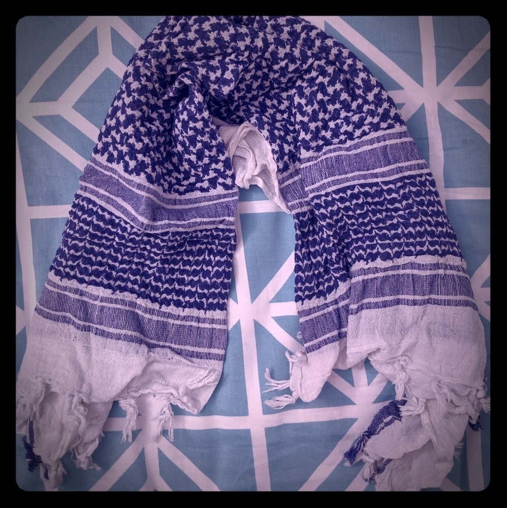 Blue and white army scarf